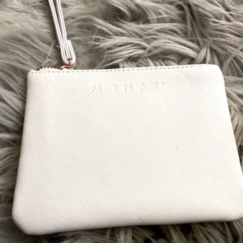 MONAT FAUX LEATHER WRISTLET BAG